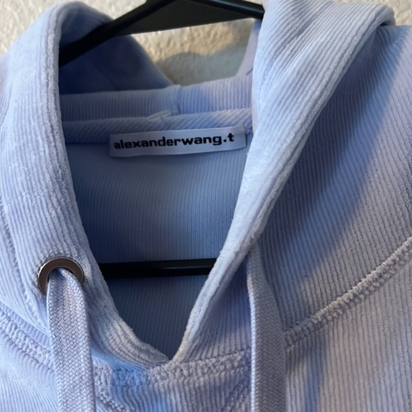 Alexander Wang corduroy cap sleeve logo band hoodie - Picture 3 of 5